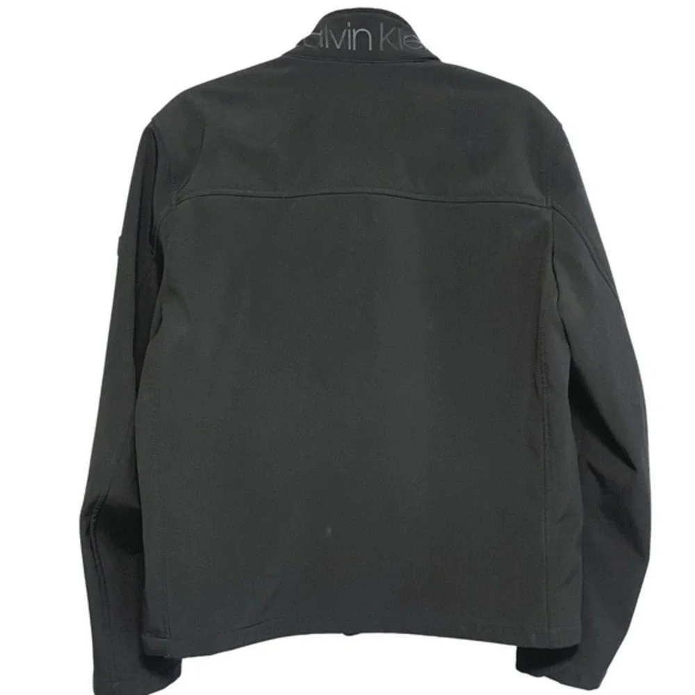 Calvin Klein Scuba Jacket Mens‎ M Black Fleece Lined Water Resistant Stretch